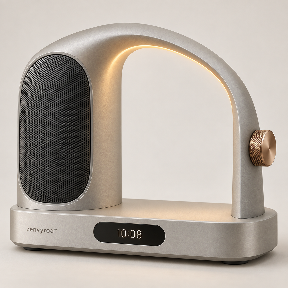 zenvyroa™ Arcora Bluetooth Desktop Speaker with Ambient Light & Digital Clock