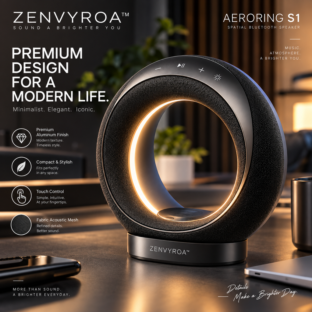 ZENVYROA™ AERORING S1Spatial Ring Bluetooth Speaker