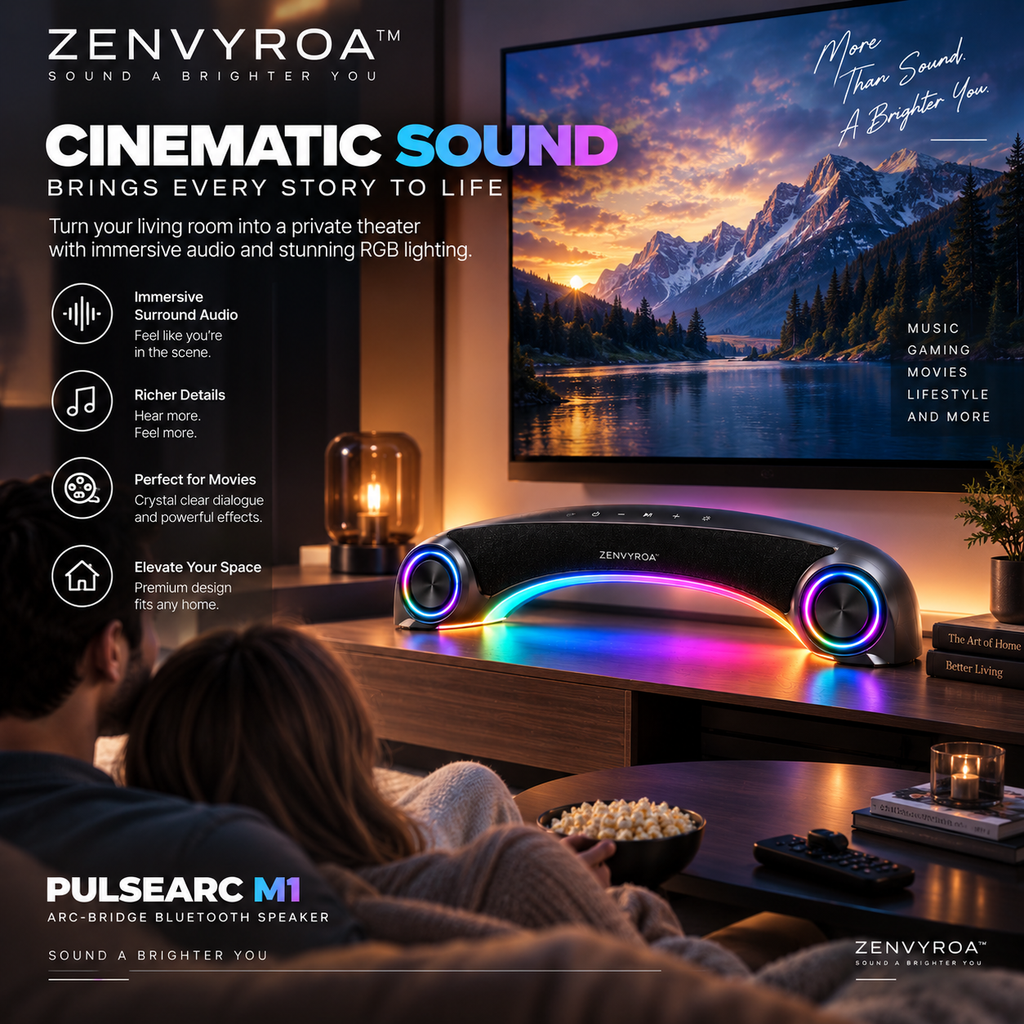 ZENVYROA™ PULSEARC M1  Arc-Bridge Spatial Bluetooth Speaker