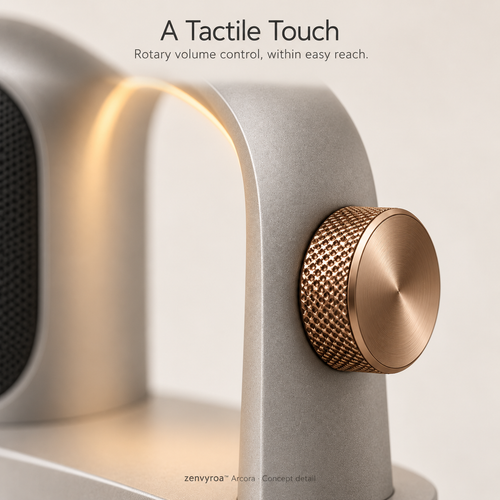 zenvyroa™ Arcora Bluetooth Desktop Speaker with Ambient Light & Digital Clock