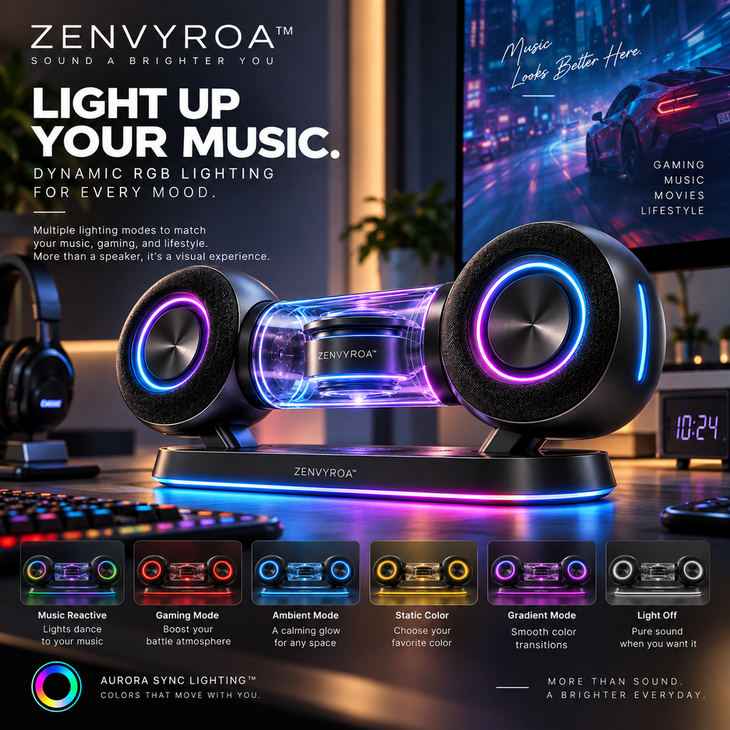 ZENVYROA™ VORTEX X1  Dual-Wing Spatial Bluetooth Speaker