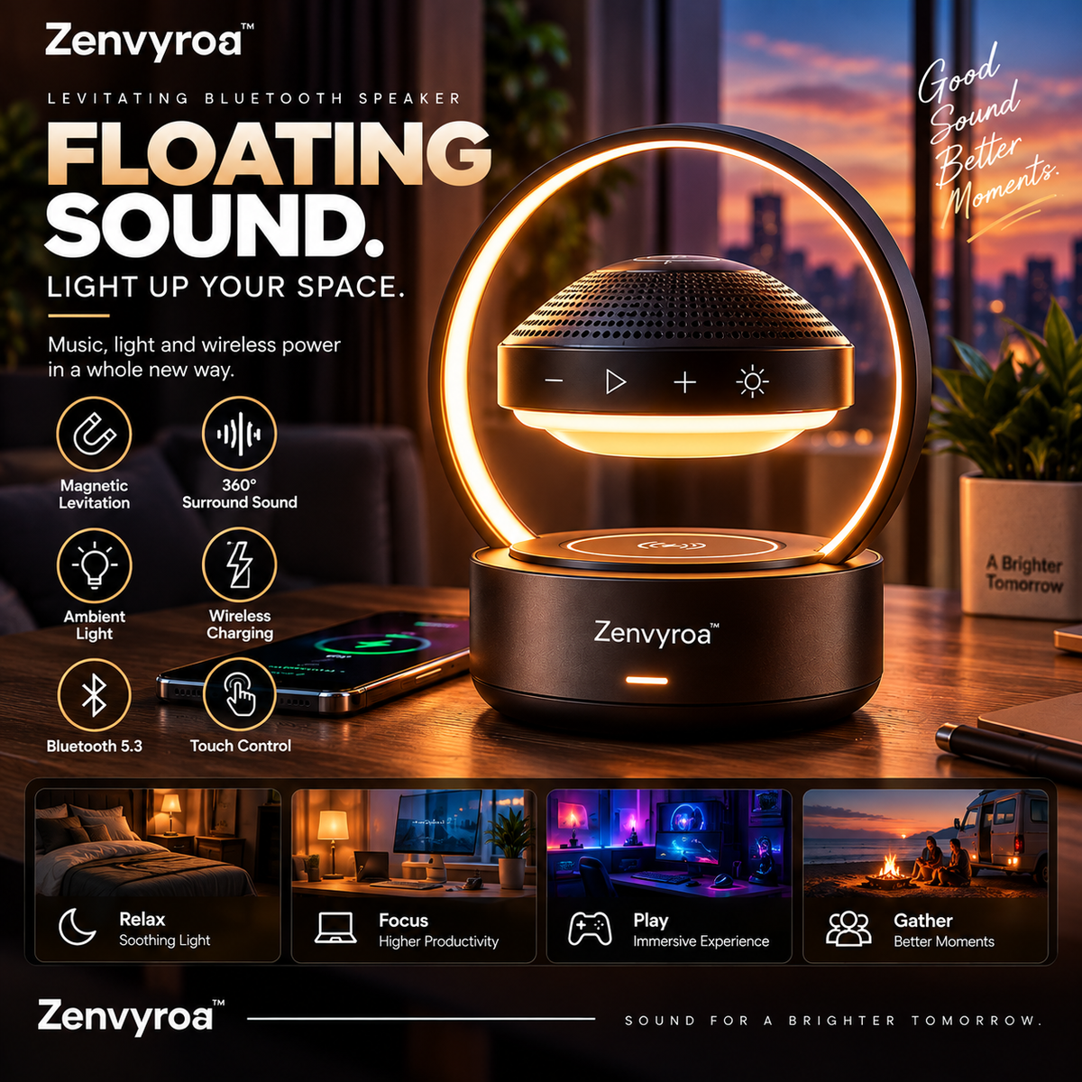 Zenvyroa™ FloatSound Levitating Bluetooth Speaker