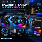 ZENVYROA™ NEXUS CUBE X1  Modular Magnetic Spatial Bluetooth Speaker