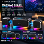 ZENVYROA™ NEXUS CUBE X1  Modular Magnetic Spatial Bluetooth Speaker