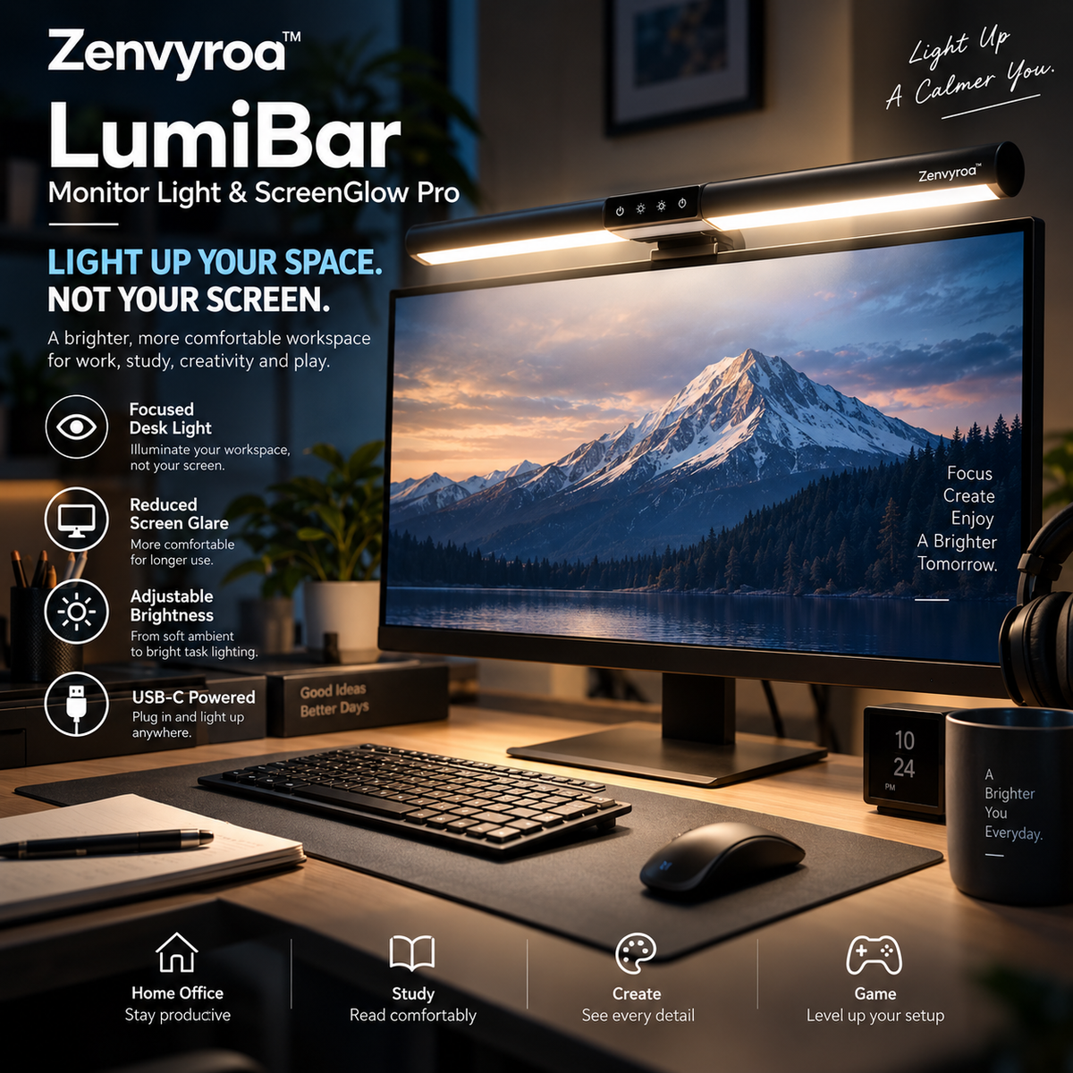 Zenvyroa™ LumiBar Monitor Light