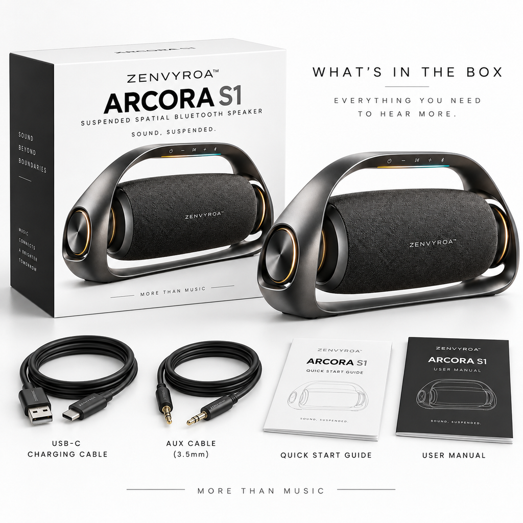 ZENVYROA™ ARCORA S1 — Suspended Spatial Bluetooth Speaker