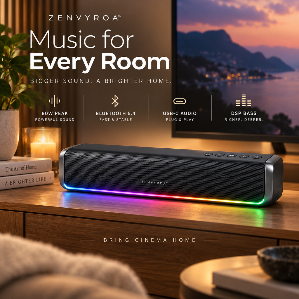 ZENVYROA™ LUXBEAT S8 Premium RGB Desktop Speaker