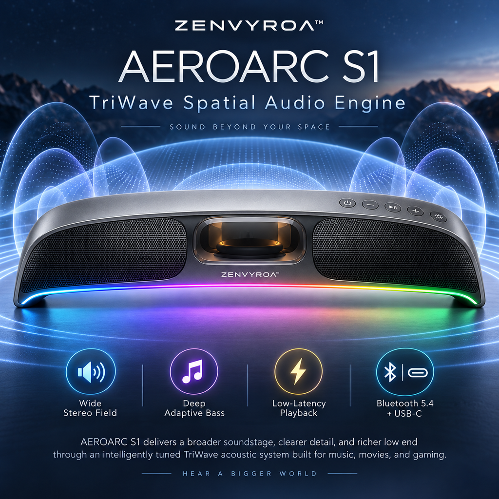 ZENVYROA™ AEROARC S1 Immersive Desktop Spatial Speaker