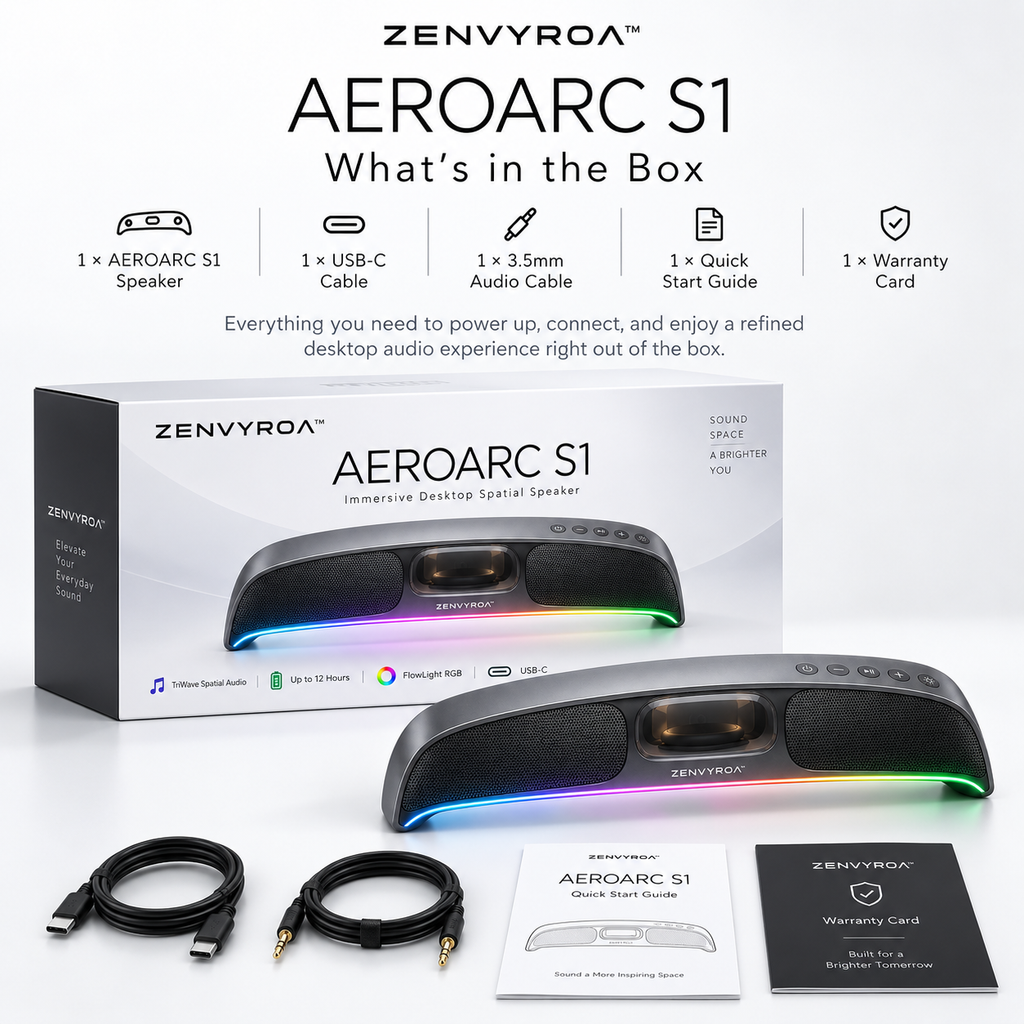 ZENVYROA™ AEROARC S1 Immersive Desktop Spatial Speaker