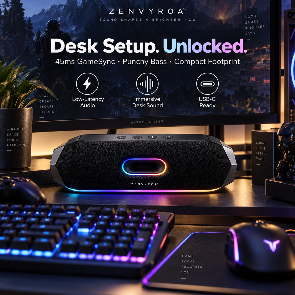 ZENVYROA™ HaloForge S8  Premium Wireless RGB Speaker