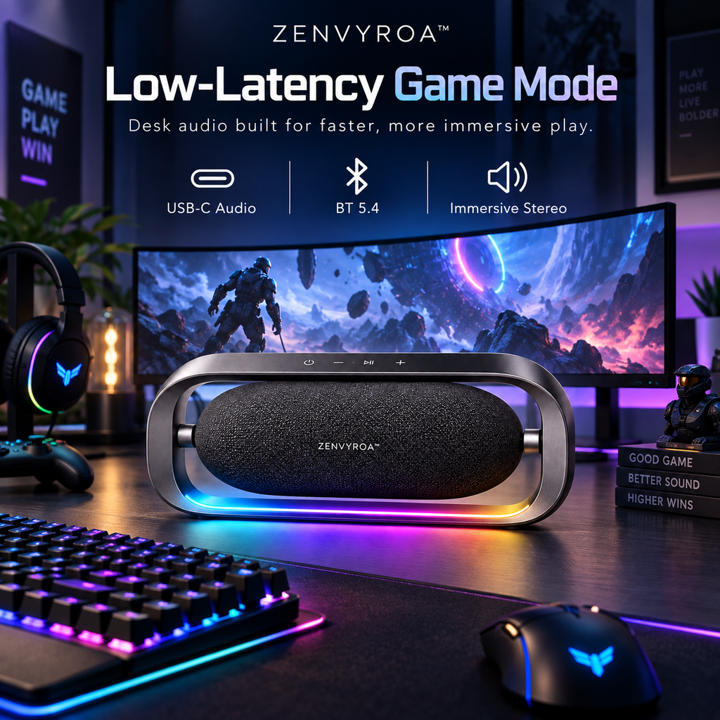 ZENVYROA™ AEROFORGE S8  Floating RGB Desktop Speaker