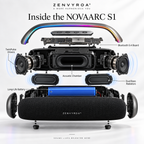 ZENVYROA™ NOVAARC S1 Wireless RGB Stereo Speaker  Slogan:  Sculpted Sound. Elevated Space.