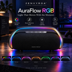 ZENVYROA™ NOVAARC S1 Wireless RGB Stereo Speaker  Slogan:  Sculpted Sound. Elevated Space.