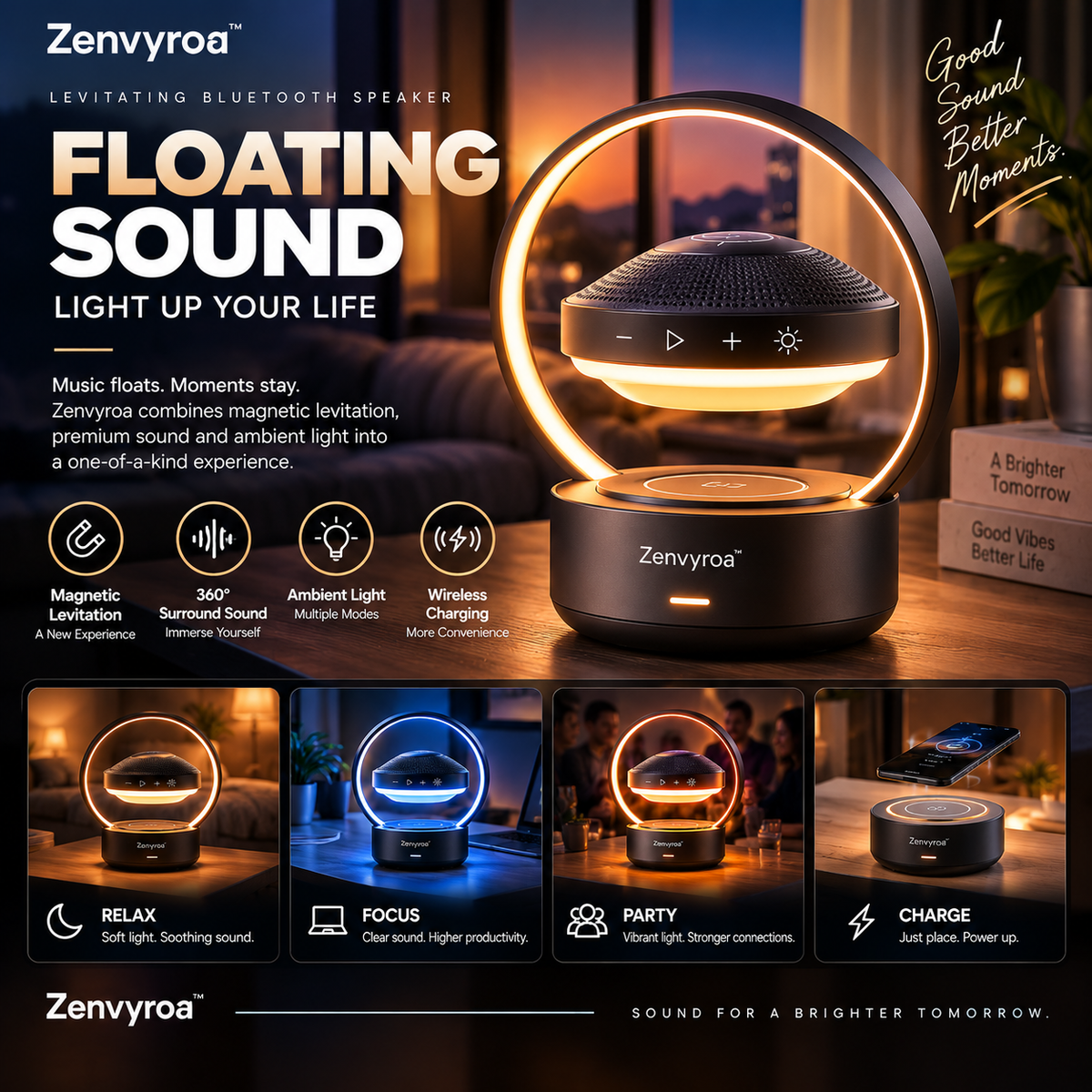 Zenvyroa™ FloatSound Levitating Bluetooth Speaker