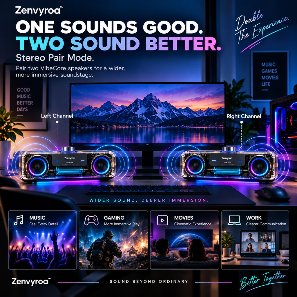 Zenvyroa™ VibeCore Transparent Bluetooth Speaker